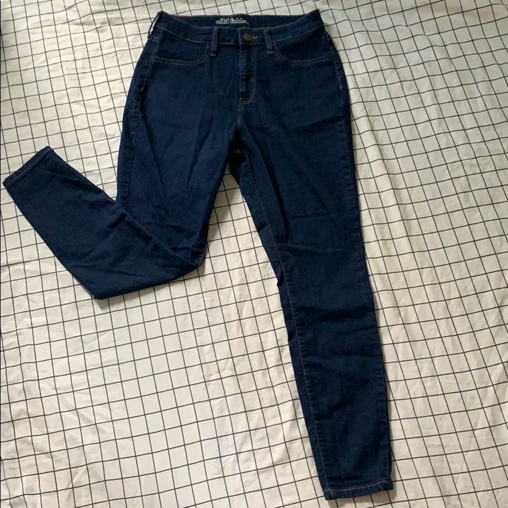 High Rise Darkwash Skinny Jeans